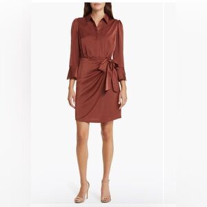 Vince Camuto Satin Shirt Dress
